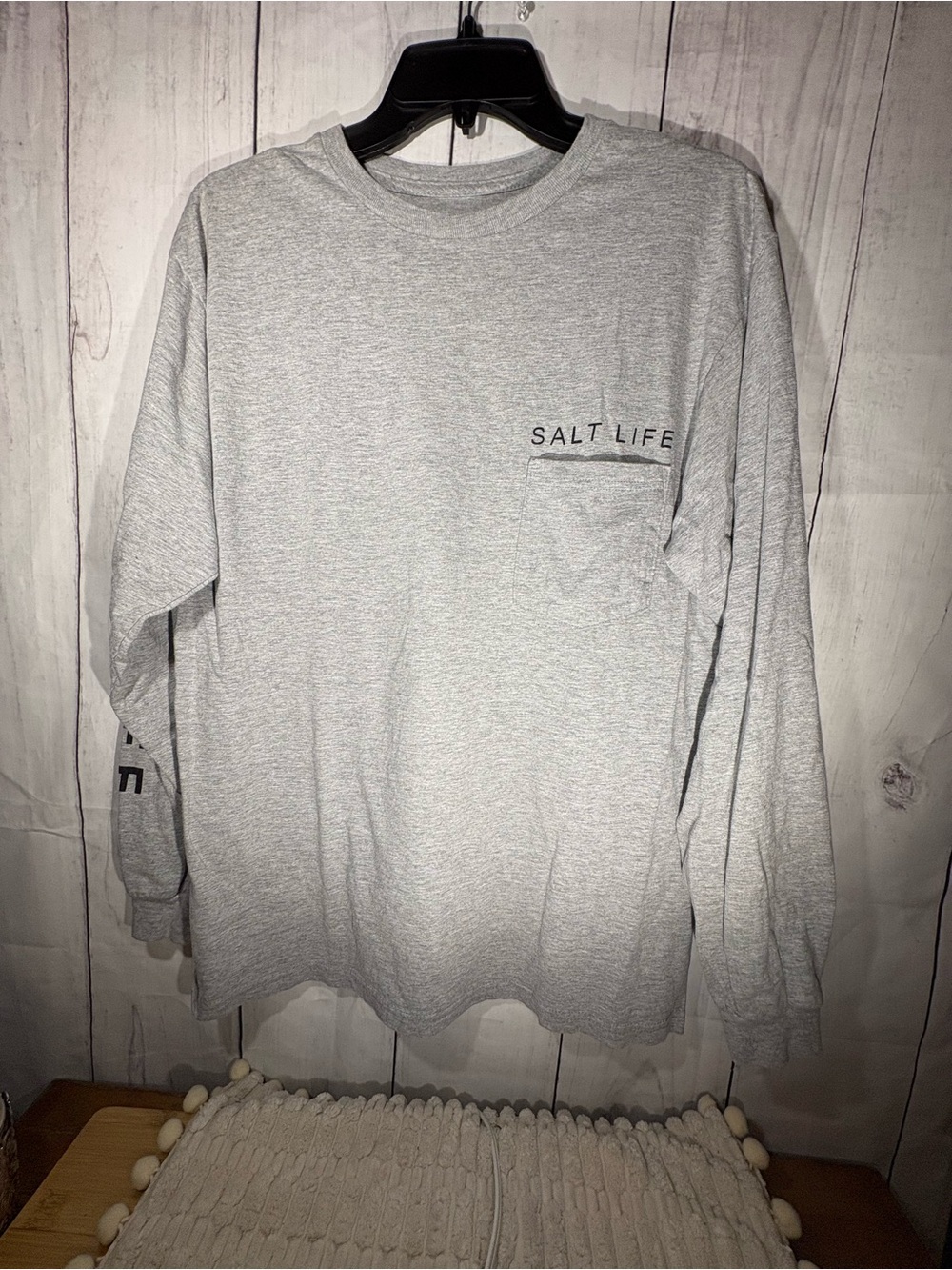 Salt Life Heather Gray Long Sleeve Pocket Tee